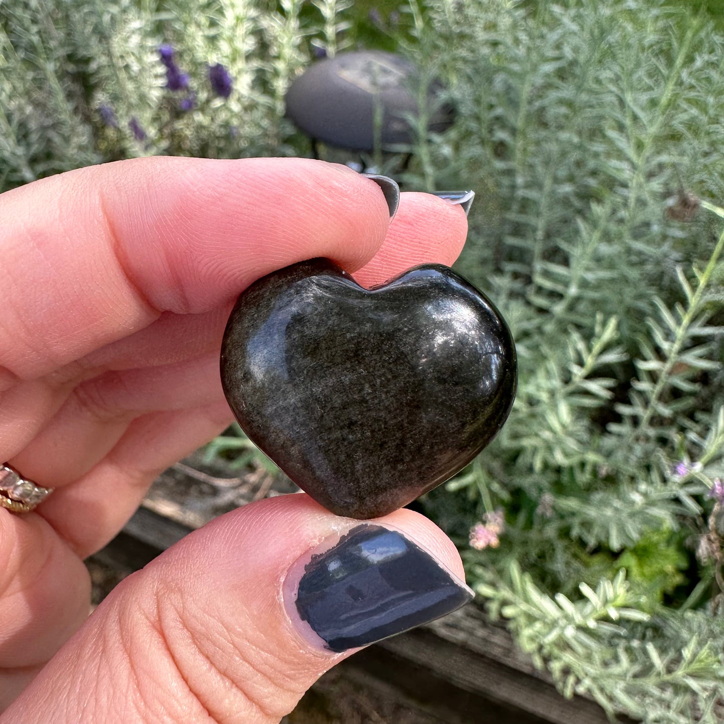 Gold Sheen Obsidian Heart
